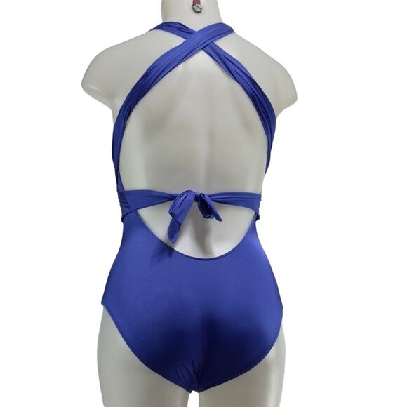 TRINA TURK Women's Swimsuit Open Tie Closure Gold-tone Metal Accent Size 4 - Picture 4 of 11